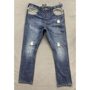 Original SYN Denim Jeans 1983 Men's Size 36X34 Blue Destroyed Distressed